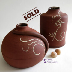בקבוקים Hand made Ceramics by Sigal Krumer | www.facebook.com/CeramicsbySigalKrumer | עיגולים של שמחה | קרמיקה בעבודת יד | סיגל קרומר | בקבוקים